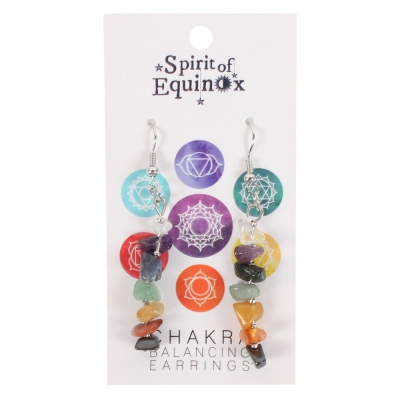 7 Chakras Earrings - 6cm - Spirit of Equinox-SPIRIT OF EQUINOX PENDANTS, EARRINGS AND JEWELRY-HOSTENATURA