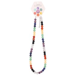 Collana con 7 sfere di Chakra - 23 cm - Spirito dell'equinozio