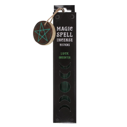 Encens Encanteri Màgic Sort Et Verd - Magic Spell Incense Luck Gren Tea - 15 barretes + Portainciens