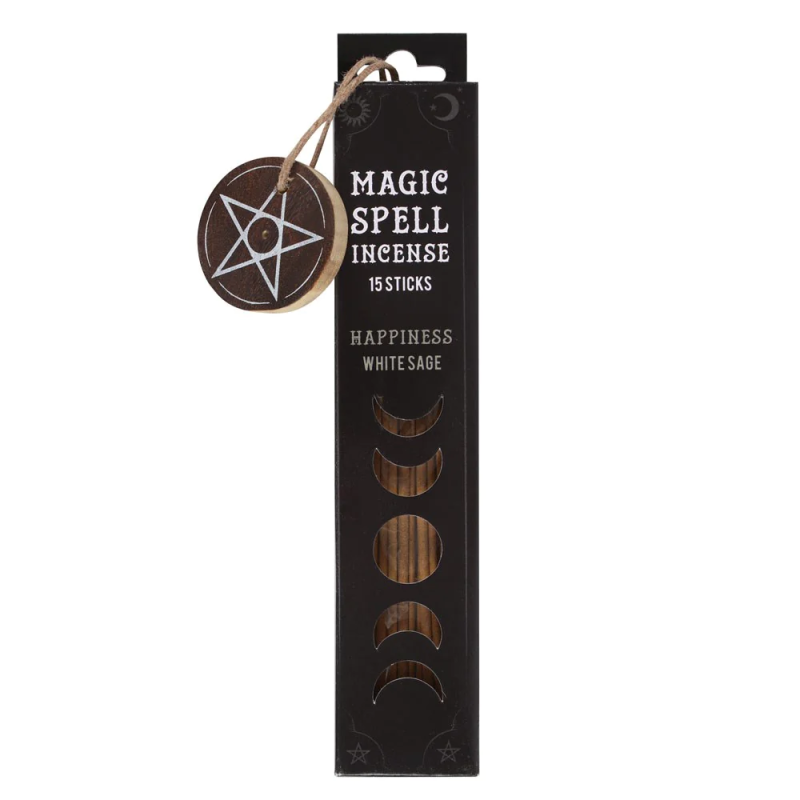 Räucherstäbchen Zauber Glück Weißer Salbei - 15 Riegel + Räucherstäbchenhalter-SPIRIT OF EQUINOX MAGIC INCENSES – MAGIC Spell Weihrauch-HOSTENATURA