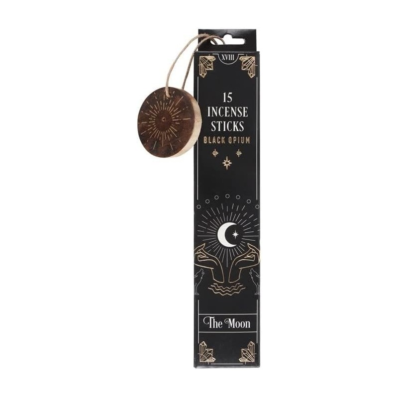 Incense Tarot The Moon Black Opium - Major Arcana XVIII - The Moon Tarot - Spirit of Equinox - 15 bars + Incense Holder-SPIRIT OF EQUINOX MAGIC INCENSE - MAGIC SPELL INCENSE-HOSTENATURA