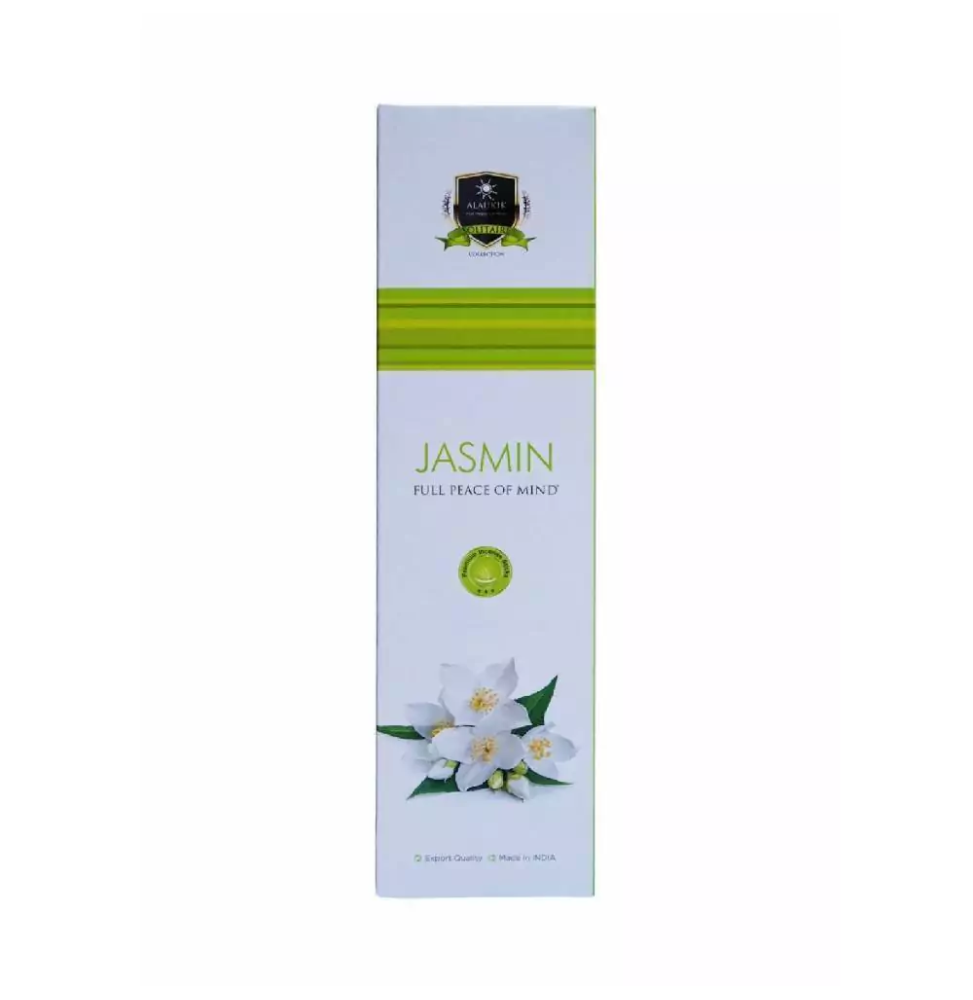 Alaukik Jazmin Rökelse - Jasmin - Stort paket 90gr - 55-65 pinnar - Tillverkad i Indien