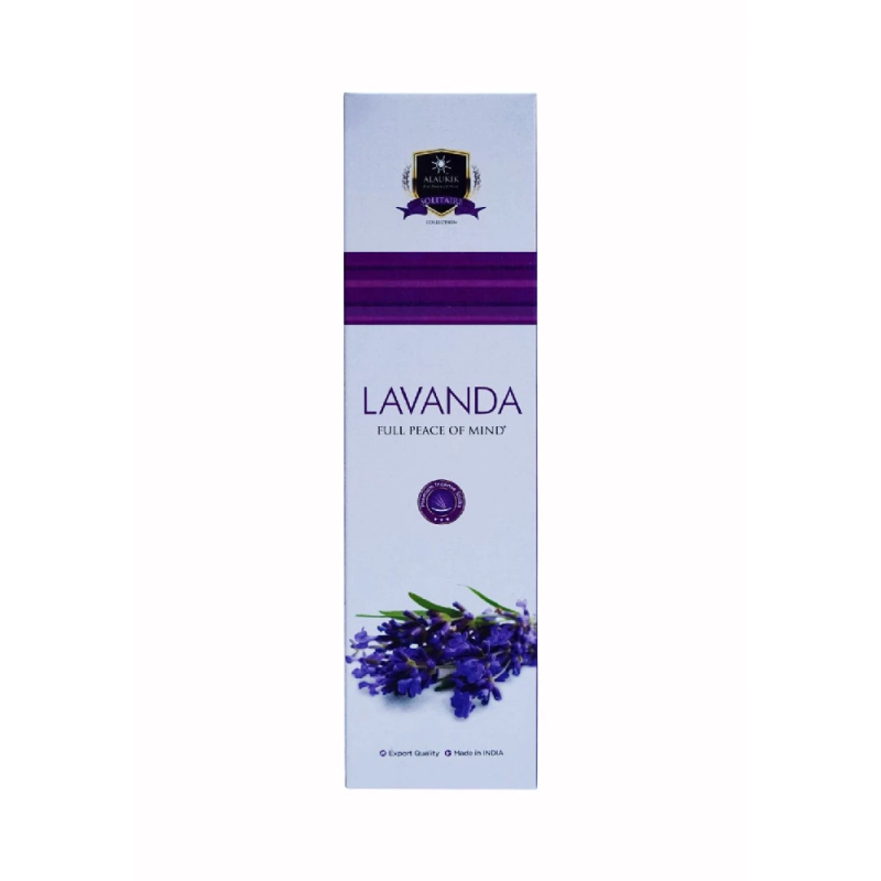 Encens Alaukik Lavanda - Lavender - Paquet Gran 90gr - 55-65 varetes - Fet a Índia-ENCENS ALAUKIK-HOSTENATURA