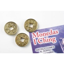 Golden I Ching (I-ching) Moedas - Set de 3 moedas con instrucións