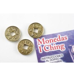 Monedas I Ching (I-ching) Doradas - Juego de 3 monedas con instrucciones