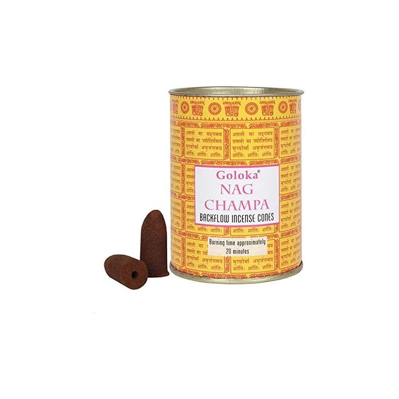 GOLOKA Blikje Nag Champa Reflux Cones - Blackflow Cones - Blikje met 18 cones-GOLOKA-HOSTENATURA