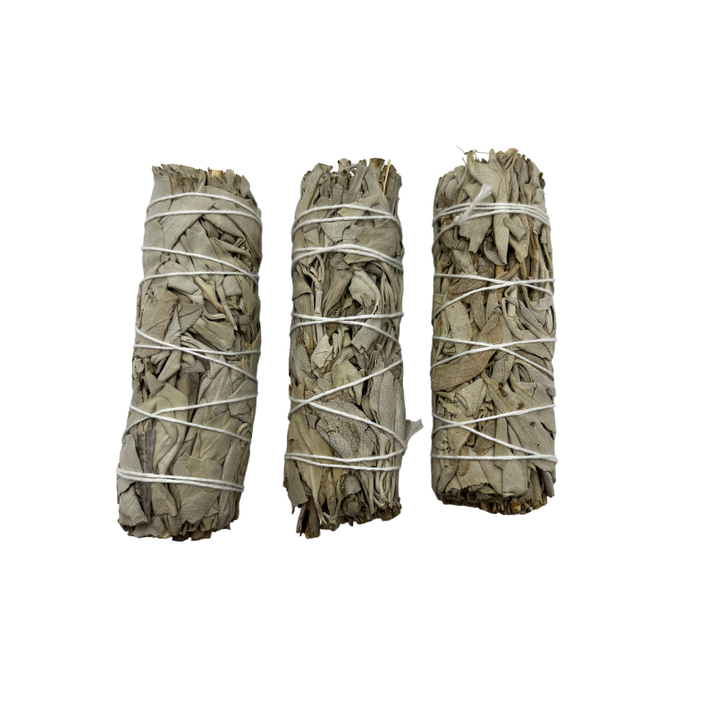 3 Bundles California White Sage | Eco-Friendly & Sustainable | 100% Original | Purification, Energy Cleansing and Harmony-TIED UP-HOSTENATURA