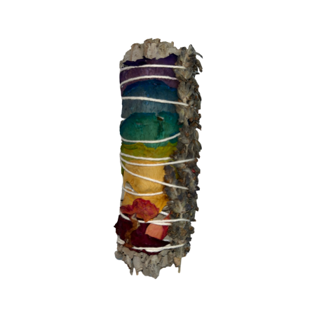 Tied 7 Chakras | White Sage with Flowers | Eco-Friendly & Sustainable | 100% Original | 10cm | 1 Unit