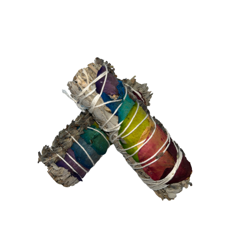 Tied 7 Chakras | White Sage with Flowers | Eco-Friendly & Sustainable | 100% Original | 10cm | 1 Unit