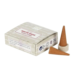 Cones de incenso SATYA White Sage - White Sage - Pacote de 12 cones