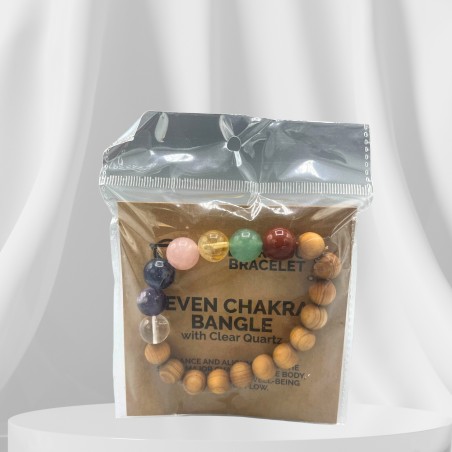 Bracelet en bois de cèdre - 7 chakras