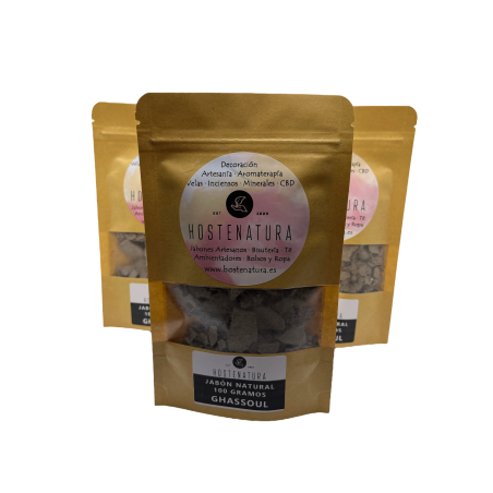 GHASSOUL Jabón Arcilla Natural Mineral de Marruecos - 100% Puro y Auténtico Rhassoul - 1 Bolsita de 100gr.
