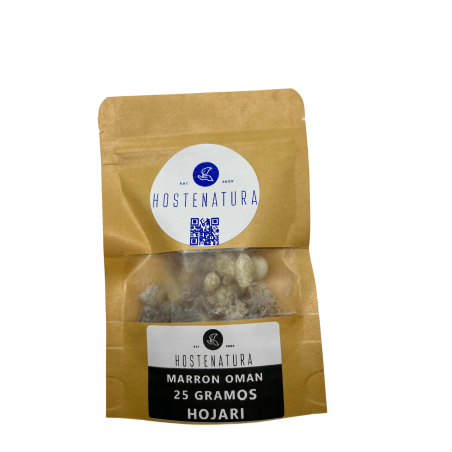 MARRON HOJARI OMAN Frankincenso Incienso | Puro 100% Natural y Auténtico | Boswellia Sacra | Bolsita de 25gr.