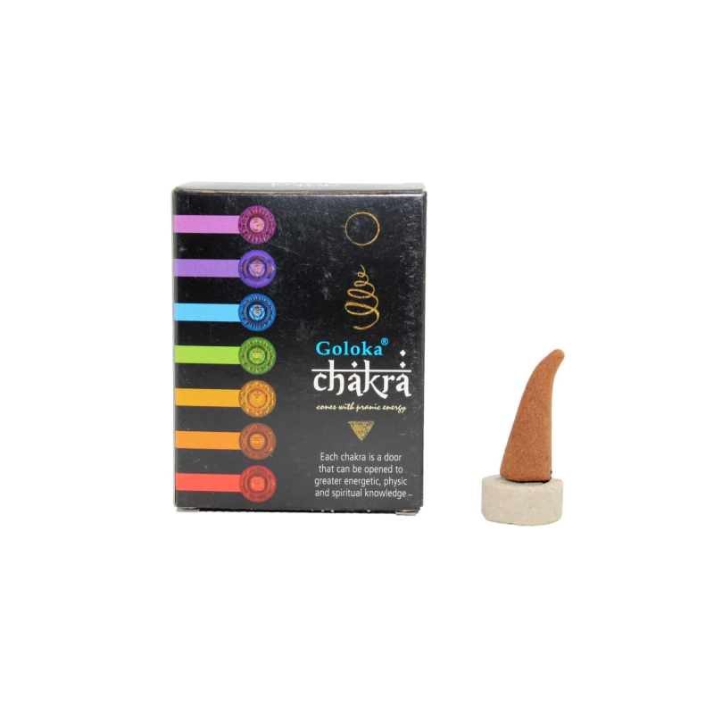 GOLOKA Chakra Räucherkegel - 1 Packung mit 10 Kegeln-GOLOKA Räucherstäbchen-HOSTENATURA