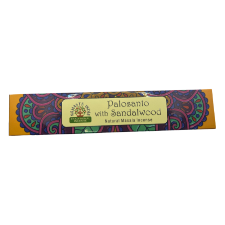 Encens Namaste Índia - Pal Sant amb Sàndal - Tradicional d'Índia Agarbathi - Masala Mandala Natural- Fet a Mà