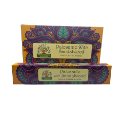 Indian Namaste Incense - Palo Santo with Sandalwood - Traditional Indian Agarbathi - Natural Masala Mandala - Handmade