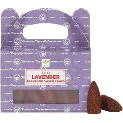 Cones de refluxo SATYA Lavender - Cones Blackflow Dhoop - Caixa com 24 cones