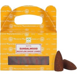 SATYA Sandalwood Errefluxu Konoak - Blackflow Dhoop Konoak - 24 konoko kaxa