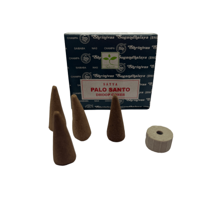 SATYA Conos de incienso Palo Santo - Dhoop Cones - Cajita de 12 conos