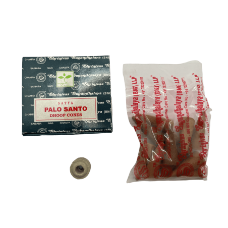 SATYA Conos de incienso Palo Santo - Dhoop Cones - Cajita de 12 conos