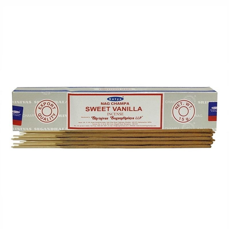 SATYA Incenso alla Vaniglia Dolce - Vaniglia Dolce - Confezione da 15gr.-BASTONCINI DI INCENSO SATYA-HOSTENATURA