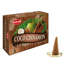 HEM Conos de Incienso Coco Canela - 1 cajita de 10 conos
