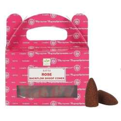 Cones de refluxo SATYA Pink Rose - Cones Blackflow Dhoop - Caixa com 24 cones