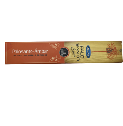 Incienso Palo Santo y Ambar - Ullas Palo Santo Series - 1 cajetilla de 15gr - Premium Masala Incense India