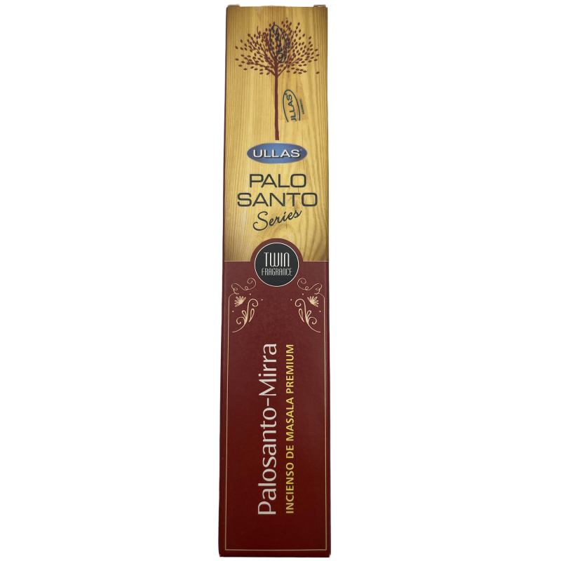 Encens Palo Santo et Myrrhe Ullas Palo Santo Series Premium Masala Incense India - 1 paquet de 15gr.-ENCENS BIO ULLAS-HOSTENATURA