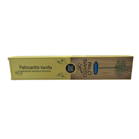 Palo Santo und Vanille Räucherstäbchen Ullas Palo Santo Series Premium Masala Räucherstäbchen Indien - 1 Packung mit 15gr.