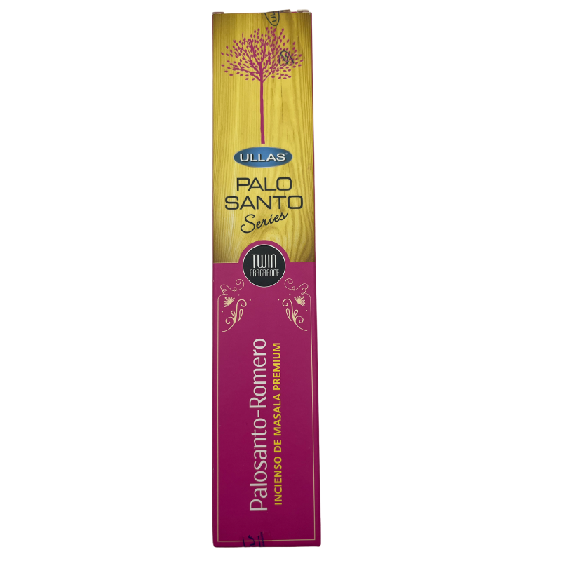 Incenso Palo Santo e Rosmarino - Serie Ullas Palo Santo - 1 confezione da 15gr - Incenso Masala Premium India-INCENSO BIOLOGICO ULLAS-HOSTENATURA