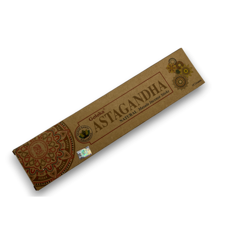 GOLOKA Incienso Orgánico Astagandha - Natural Masala Incense - 1 cajetilla de 15gr