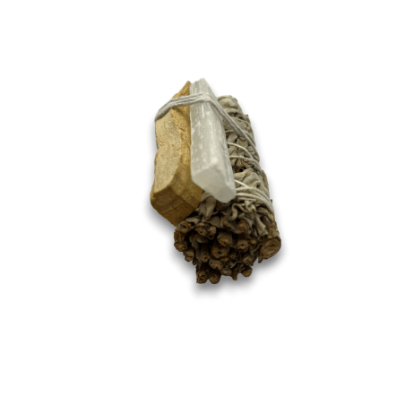Atado Salvia Blanca, Palo Santo y Selenita | Ecológico y Sostenible | 100% Original | Kit Limpieza Energética