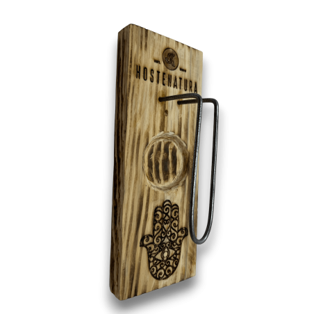 Quemador de Palo Santo y Soporte de Incienso | Porta Incienso | Diseño Hamsa - Mano de Fátima | Madera Natural | Hecho a Mano