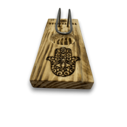 Palo Santo Burner & Incense Holder | Incense Holder | Hamsa Design - Hand of Fatima | Natural Wood | Handmade