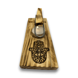 Bruciatore e porta incenso Palo Santo | Portaincenso | Hamsa Design - Mano di Fatima | Legno naturale | Fatto a mano