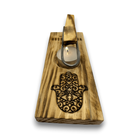 Bruciatore e porta incenso Palo Santo | Portaincenso | Hamsa Design - Mano di Fatima | Legno naturale | Fatto a mano