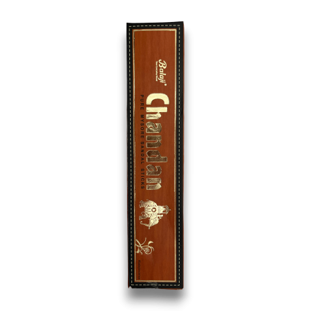 BALAJI Encens Chandan Bois de Santal - Bâtonnets de Sandale Pure Mysore - 1 paquet de 15 barres
