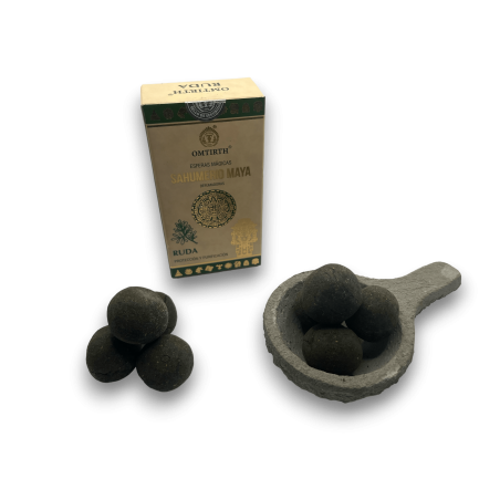 Maya Incense Sphere Magic Rue - Protection and Purification - OMTIRTH Bombitas