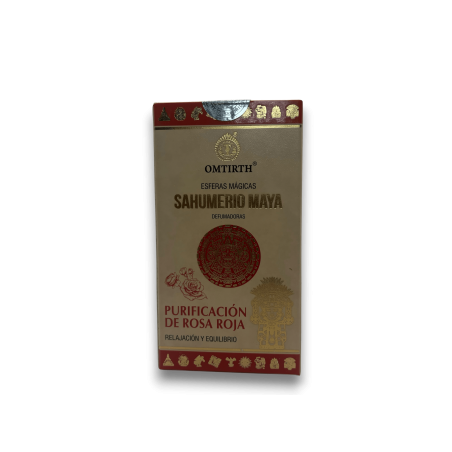 Sahumerio Maya Esferas Mágicas Purificación de Rosa Roja - Relajación y Equilibrio - OMTIRTH Bombitas