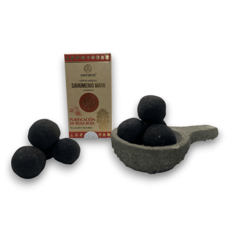 Mayan Incense Spheres Magic Spheres Red Rose Purification - Relaxation and Balance - OMTIRTH Bombitas