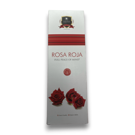 Incienso Alaukik Rosa Roja - Red Rose - Paquete Grande 90gr - 55-65 varillas - Hecho en India