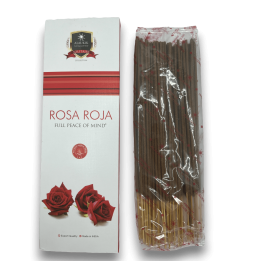 Incenso Alaukik alla Rosa Rossa - Rosa Rossa - Confezione Grande 90gr - 55-65 bastoncini - Prodotto in India