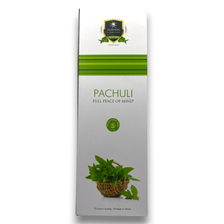 Alaukik Patchouli Räucherstäbchen - Patchouli - Großpackung 90gr - 55-65 Stäbchen - Made in India