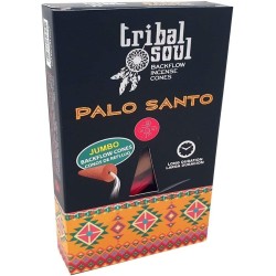 Cones de incenso Tribal Soul Backflow - Palo Santo - Blackflow - 1 caixa de 10 cones