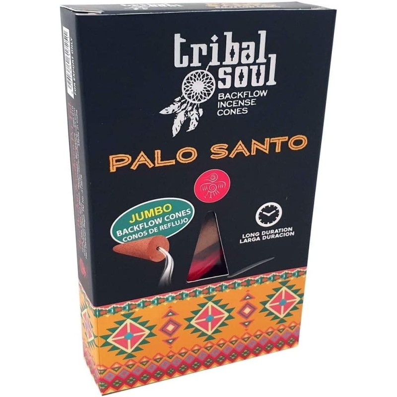 Cones de incenso Tribal Soul Backflow - Palo Santo - Blackflow - 1 caixa de 10 cones-INCENSO TRIBAL SOUL-HOSTENATURA