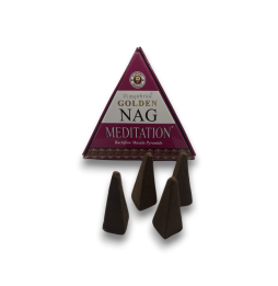 GOLDEN NAG Meditation Backflow Cones - Blackflow Incense Cones - 10 kono