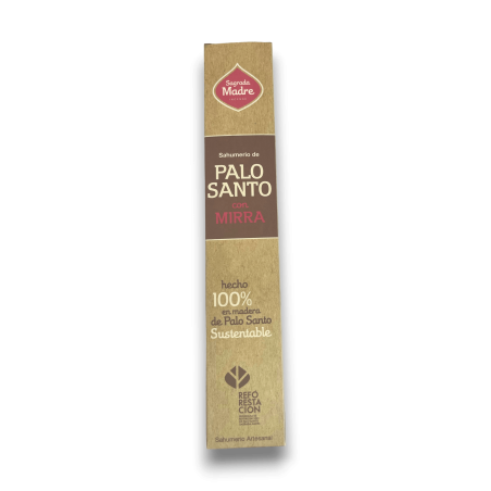Palo Santo Weihrauch mit Myrrhe Heilige Mutter - Sahumerio 8 dicke Stäbchen