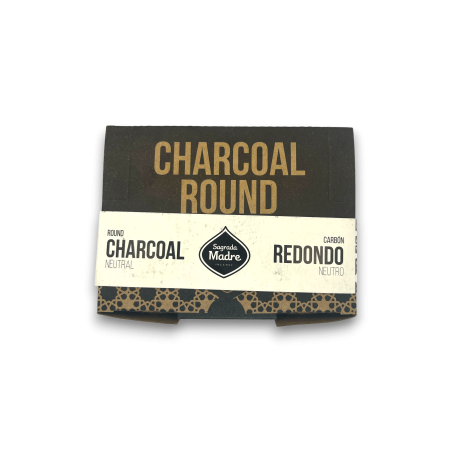NEUTRAL ROUND CHARCOAL SAGRADA MADRE - 24 units - LITURGICAL CABON - FOR SMOKING, INCENSE STICKS, RESINS, HERBS...