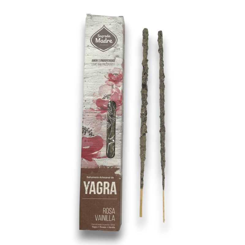 Artisanal Yagra Rose Vanilla Incense Sagrada Madre - 6 Premium Sticks-YAGRA LINE SAGRADA MADRE-HOSTENATURA